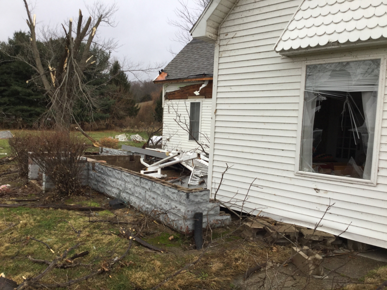 Damage near Schuyler/Fulton Co. line. NWS survey photo