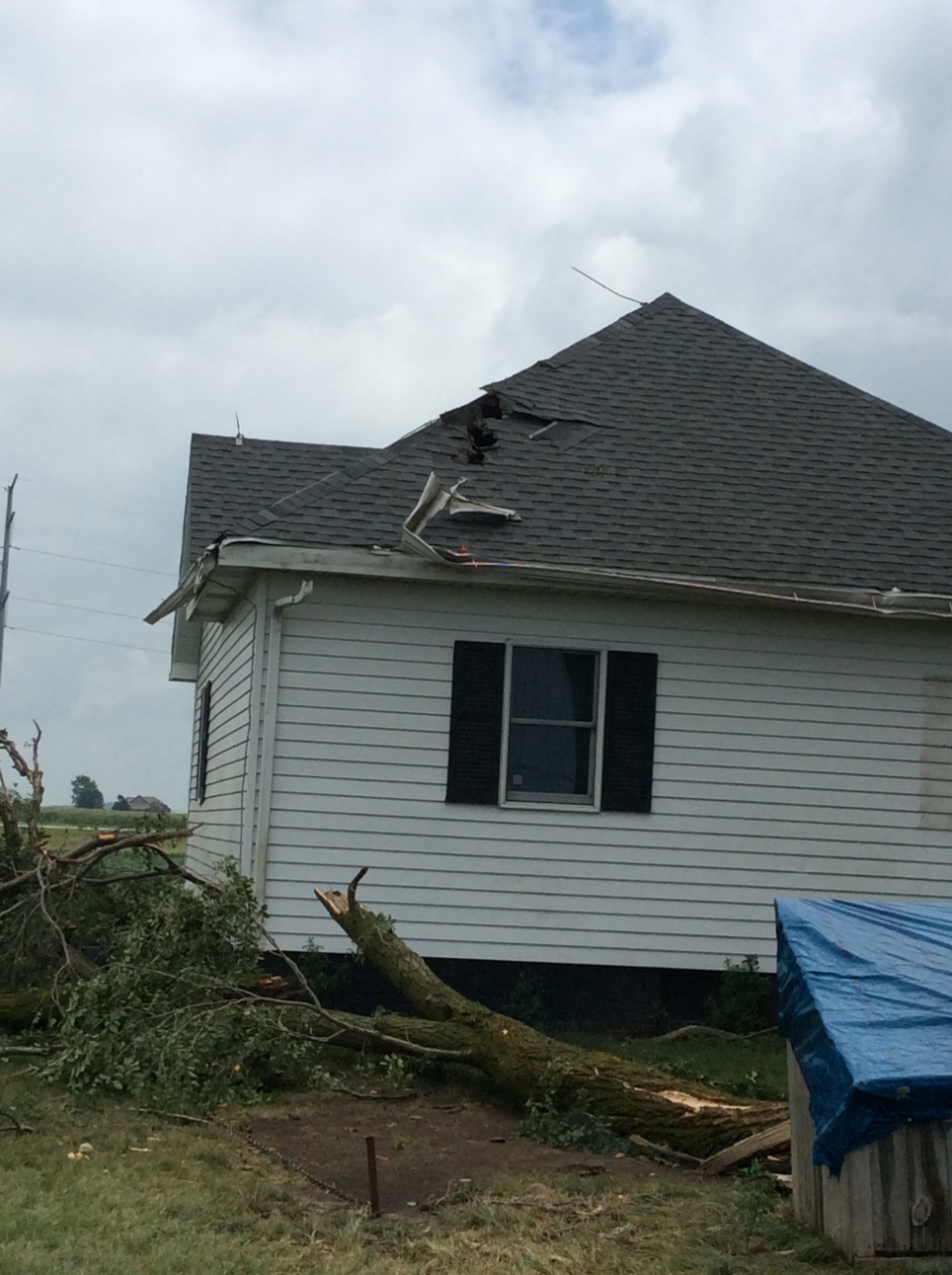 Home damaged by tornado