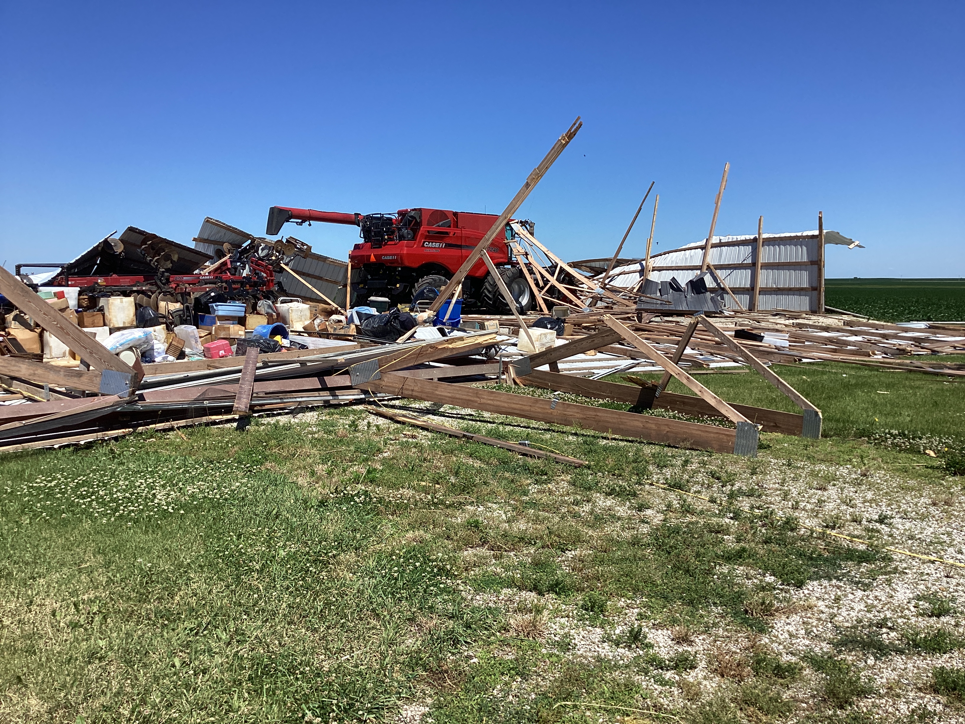 Machine shed destroyed east of Anchor