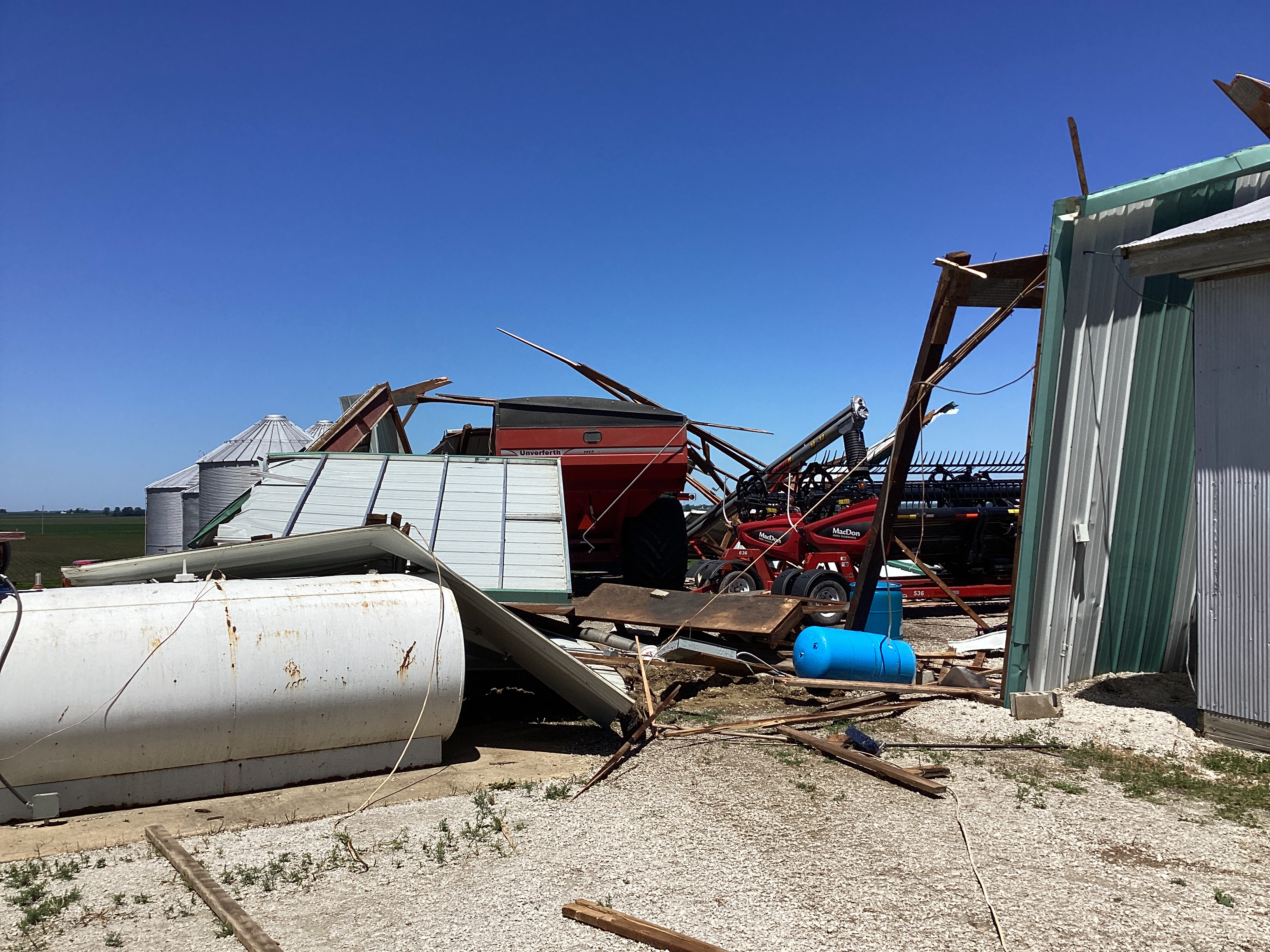 Destroyed machine shed southeast of Anchor